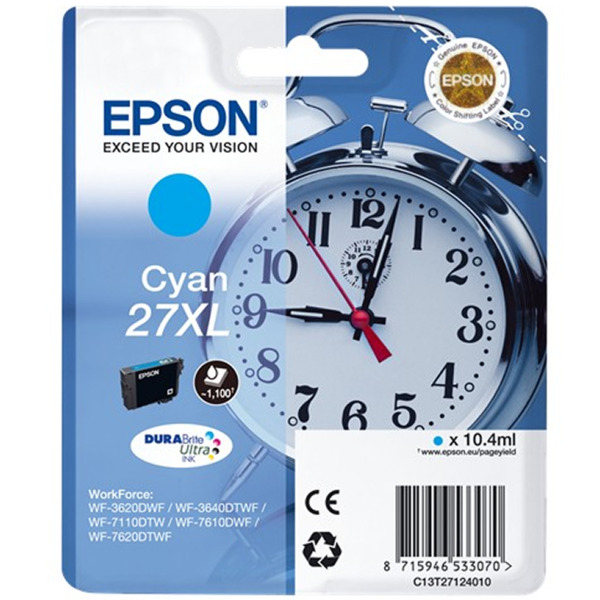 Epson T2712 (27XL) Cyan Cartucho de Tinta Original - C13T27124012