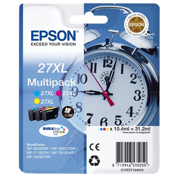 Epson T2715 (27XL) Pack de 3 Cartuchos de Tinta Originales - C13T27154012