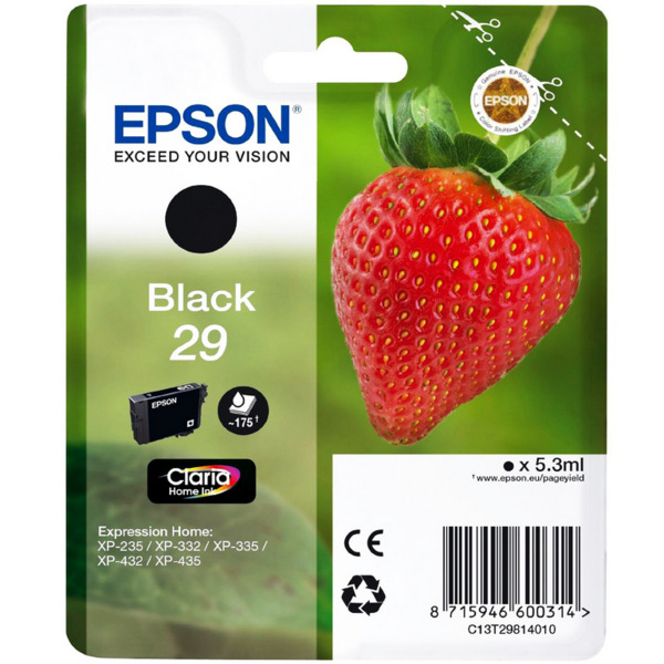 Epson T2981 (29) Negro Cartucho de Tinta Original - C13T29814012