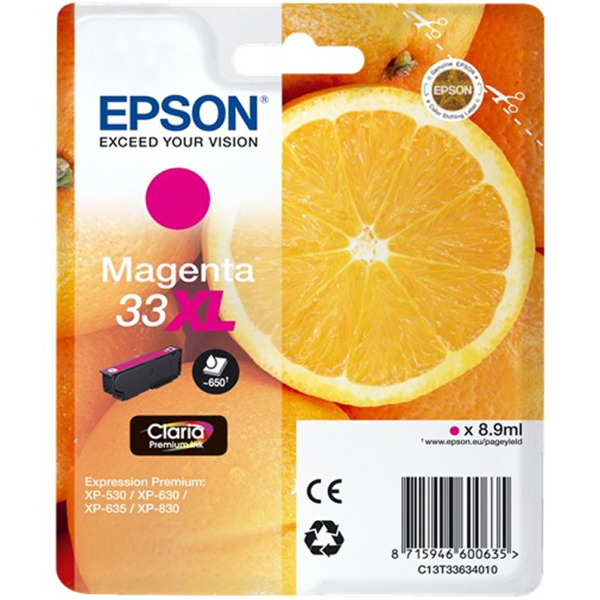 Epson T3363 (33XL) Magenta Cartucho de Tinta Original - C13T33634012