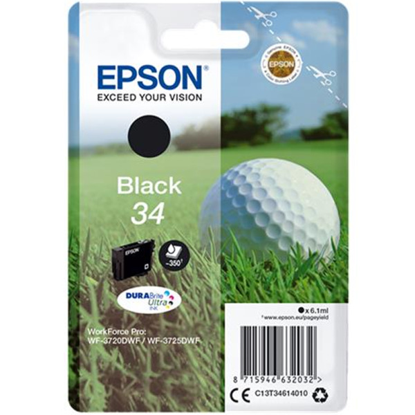 Epson T3461 (34) Negro Cartucho de Tinta Original - C13T34614010