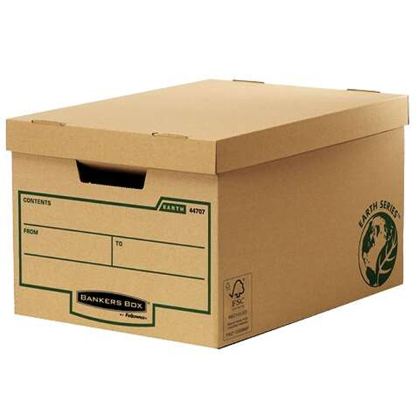 Fellowes Bankers Box Earth Maxi Contenedor de Archivos - Montaje Manual - Carton Reciclado Certificacion FSC - Color Marron