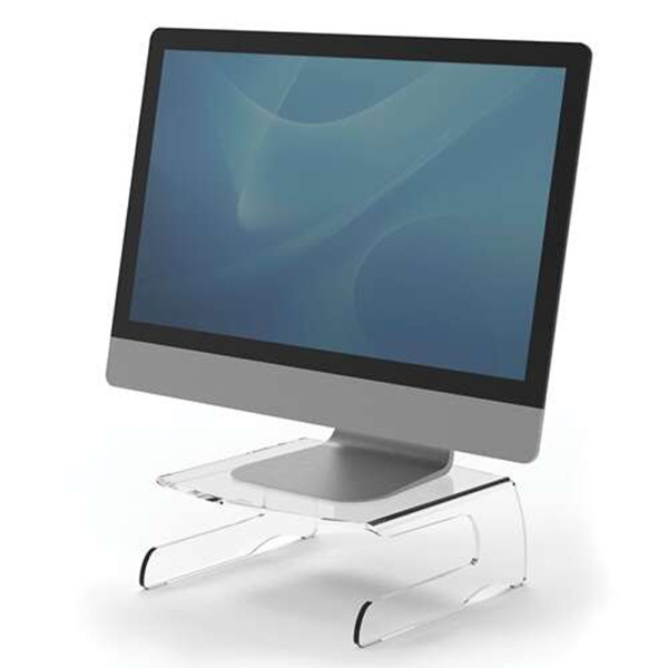 Fellowes Clarity Soporte para Monitor - Altura de 11cm - Resistente Acrilico de 6mm de Espesor - Hasta 6.5kg - Color Transparent