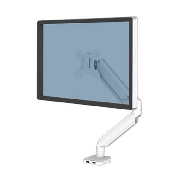 Fellowes Platinum Series Brazo para Monitor Individual - Ajustable con Muelle de Gas - 2 Puertos USB - Sistema de Gestion de Cab