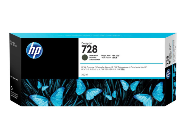 HP 728 Negro Mate Cartucho de Tinta Original - F9J68A