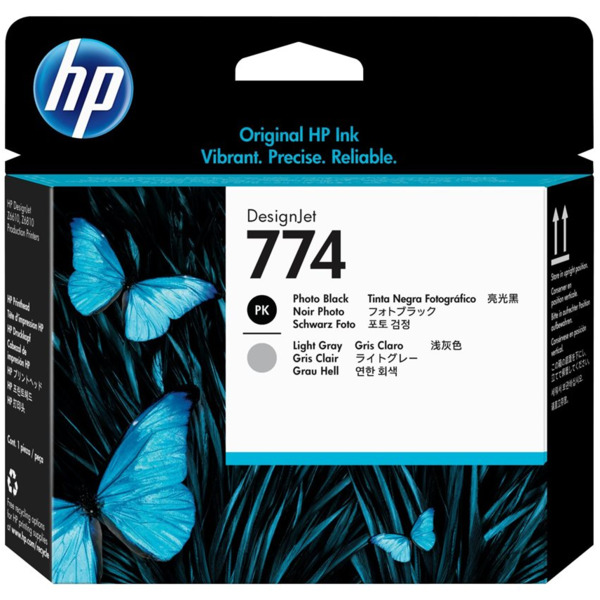 HP 774 Cabezal de Impresion Original - Negro Photo, Gris Light - P2W00A