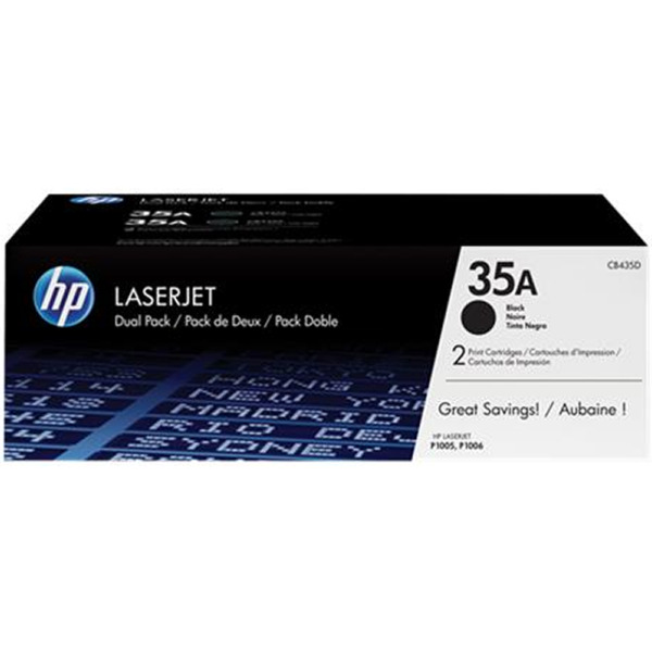 HP CB435A Negro Pack de 2 Cartuchos de Toner Originales - 35A