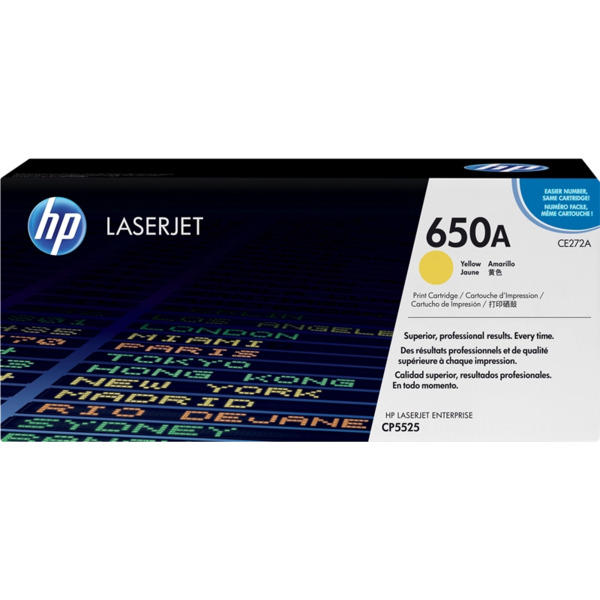 HP CE272A Amarillo Cartucho de Toner Original - 650A