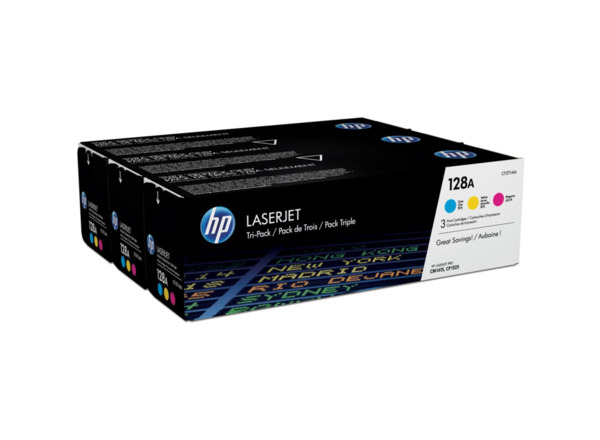 HP CE321A/CE322A/CE323A Pack de 3 Cartuchos de Toner Originales - 128A