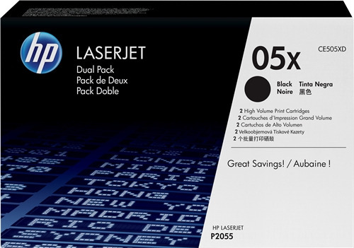 HP CE505X Negro Pack de 2 Cartuchos de Toner Originales - 05X