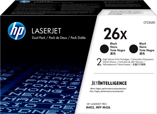 HP CF226X Negro Pack de 2 Cartuchos de Toner Originales - 26X