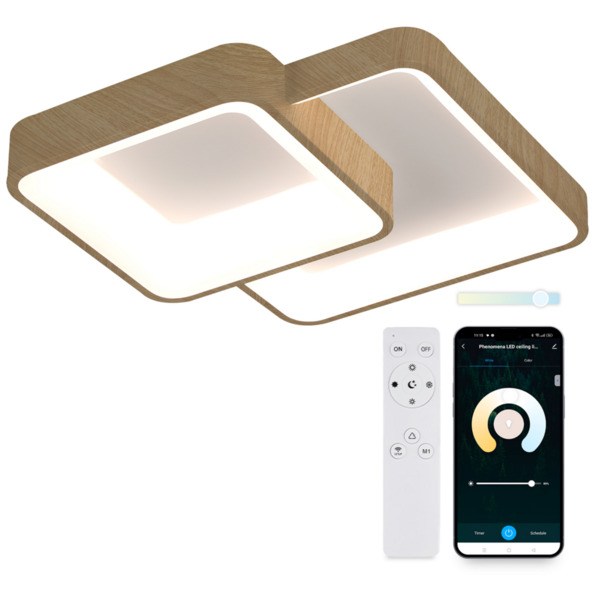 Ksix Phenomena Smartled Plafon Madera - Control por APP - 45W - 45cm