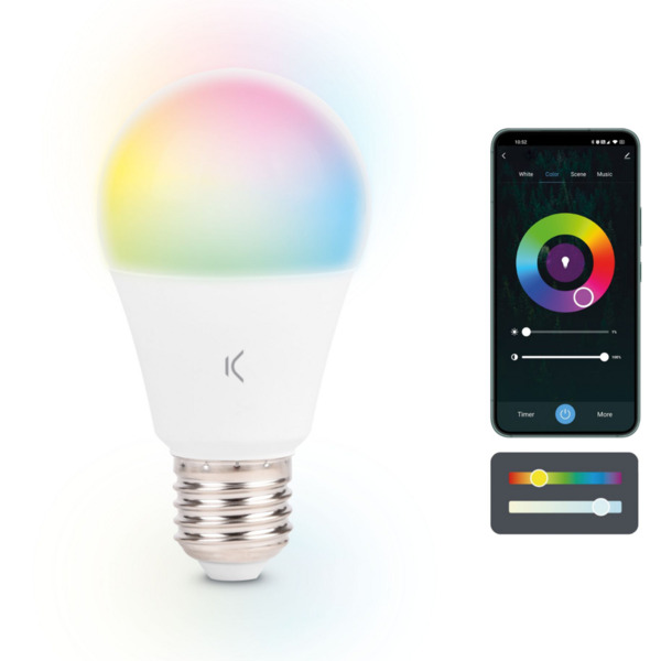 Ksix Smartled Bombilla Inteligente - RGB-CCT - 9W - A60