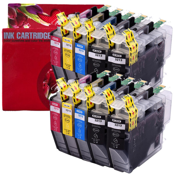 LC3213/LC3211 Pack 10 tinteiro generico Brother LC-3213BK, LC-3213C, LC-3213M, LC-3213Y