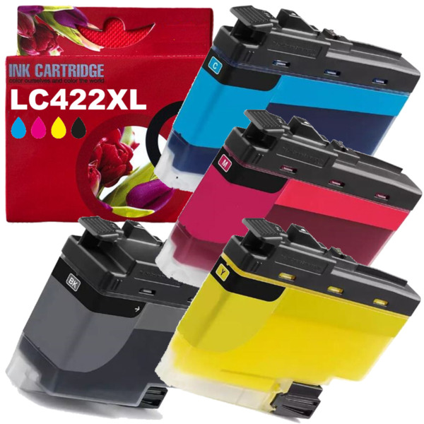 LC422XL pack 4 cartuchos de tinta compatible con Brother LC422XLBK LC422XLC LC422XLM LC422XLY