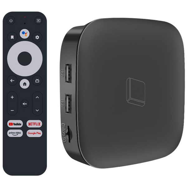 Leotec Show GC216 Receptor Android TV Box 4K WiFi Quad Core 2GB 16GB - Certificacion de Google y Netflix - Bluetooth, HDMI, USB