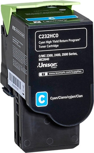 Lexmark C2325/C2425/C2535/MC2325/MC2425/MC2535/MC2640 Cyan Cartucho de Toner Original - C232HC0