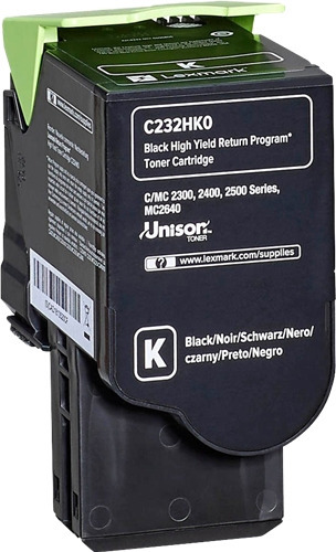 Lexmark C2325/C2425/C2535/MC2325/MC2425/MC2535/MC2640 Negro Cartucho de Toner Original - C232HK0