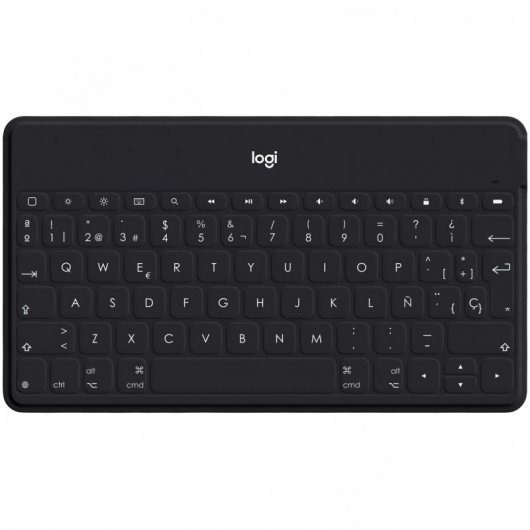 Logitech Keys to Go Teclado Bluetooth para iPhone, iPad y Apple TV - Teclas de Acesso Directo - Base para Smartphone - Ultralige