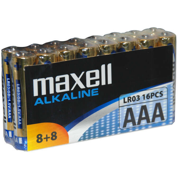 Maxell Pack de 16 Pilas Alcalinas LR03 AAA 1.5V