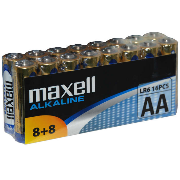 Maxell Pack de 16 Pilas Alcalinas LR06 AA 1.5V