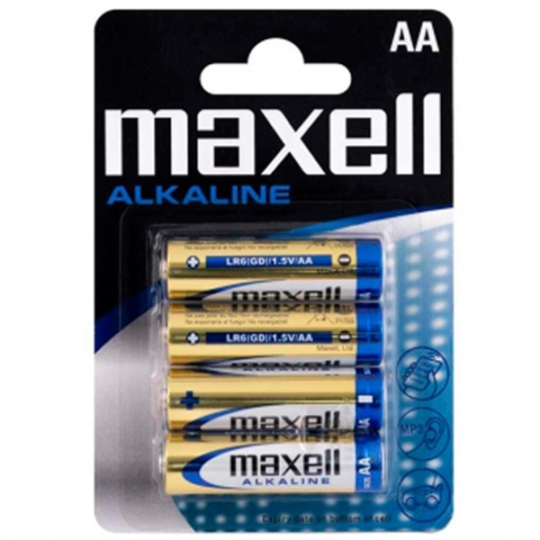 Maxell Pack de 4 Pilas Alcalinas LR06 AA 1.5V