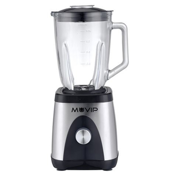 Muvip Batidora de Vaso 1300W 1.5L - 2 Velocidades - Cuerpo y Chuchillas de Acero Inoxidable - Funcion Pica Hielo - Bloqueo de Se