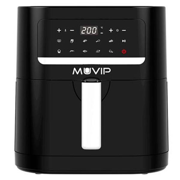 Muvip Freidora Aire Caliente 7 Litros 1800W Pantalla Tactil - 10 Programas de Coccion - Color Negro