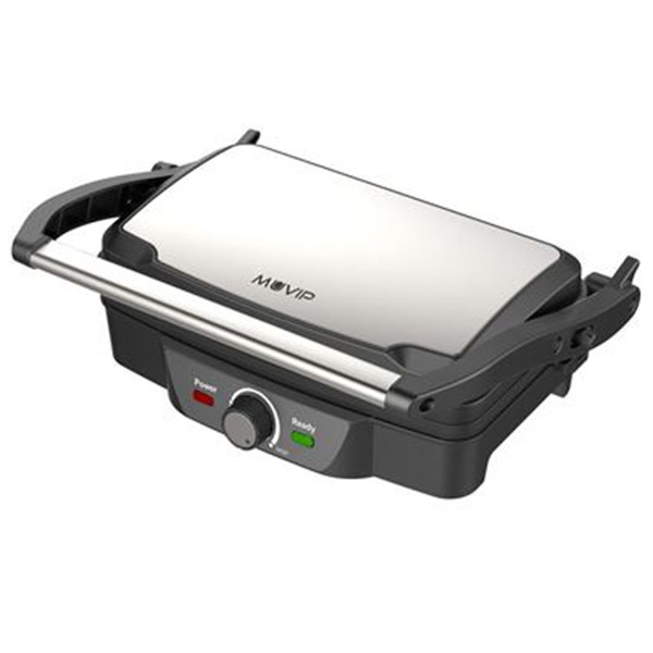 Muvip Sandwichera Grill 1600W - Apertura hasta 180º - Temperatura Regulable - Placa Superior Basculante - Asa Tacto Frio