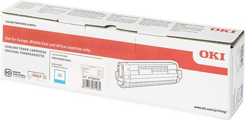 OKI C824/C834/C844 Cyan Cartucho de Toner Original - 47095703