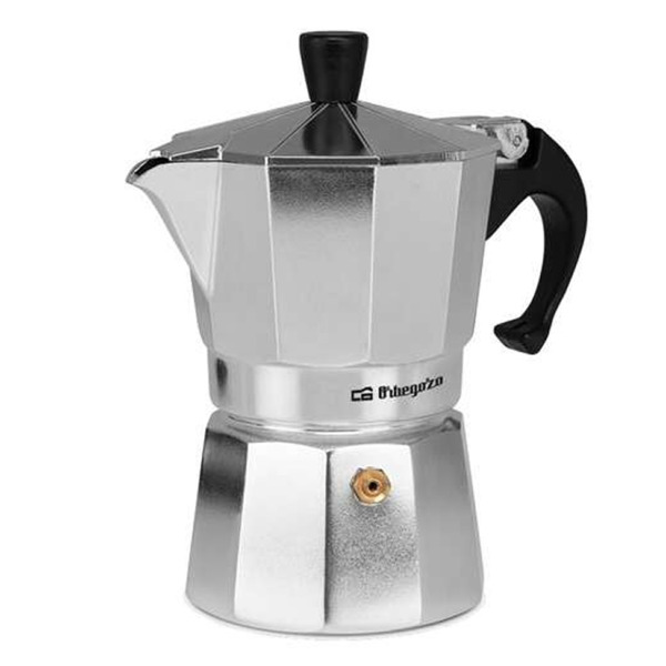 Orbegozo KF 300 Cafetera de Aluminio para 3 Tazas - Prepara Cafe Delicioso en Minutos en Cualquier Cocina - Mango Ergonomico y V