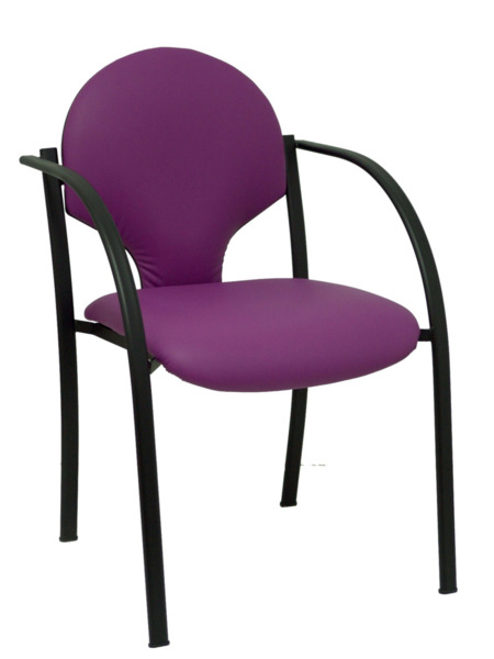 Pack 2 Silla de oficinas Hellin chasis negro similpiel morado