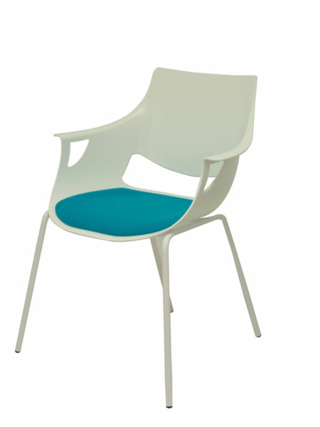 Pack 3 Silla de oficinas Saceruela carcasa blanca asiento azul (3)