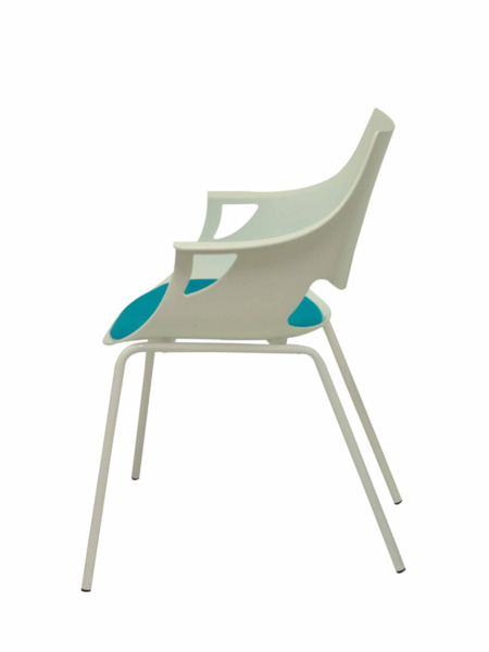 Pack 3 Silla de oficinas Saceruela carcasa blanca asiento azul (4)