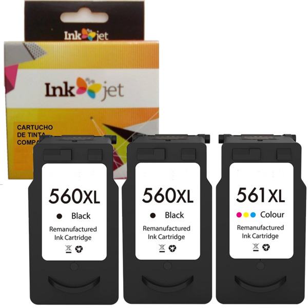 PG560XL CL561XL pack 3 tinteiro generico Canon 3712C001 / 3713C001, 3730C001 / 3731C001 alta qualidade