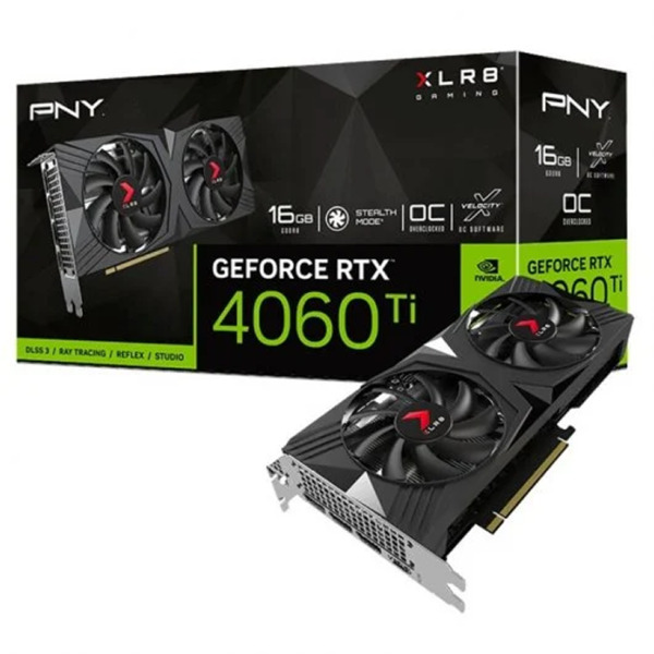 PNY GeForce RTX 4060 Ti Verto XLR8 Tarjeta Grafica 16GB GDDR6 NVIDIA Dual Fan - PCIe 4.0, HDMI, DisplayPort