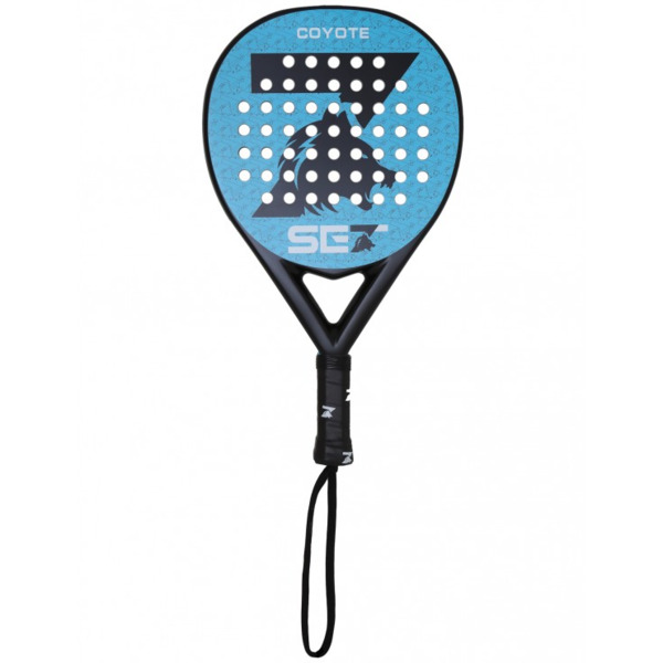 Set Coyote Pala de Padel - Forma Redonda - Marco y Cara 100% Fibra de Vidrio - Nucleo Goma Black Eva XtraSoft