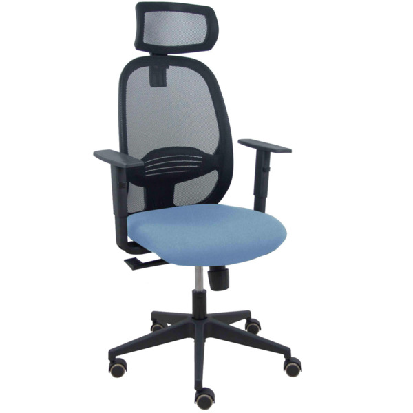 Silla Cilanco negra malla negra asiento bali azul cielo brazo regulable cabecero regulable