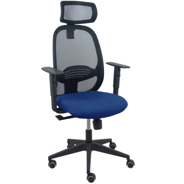 Silla Cilanco negra malla negra asiento bali azul marino brazo regulable cabecero regulable