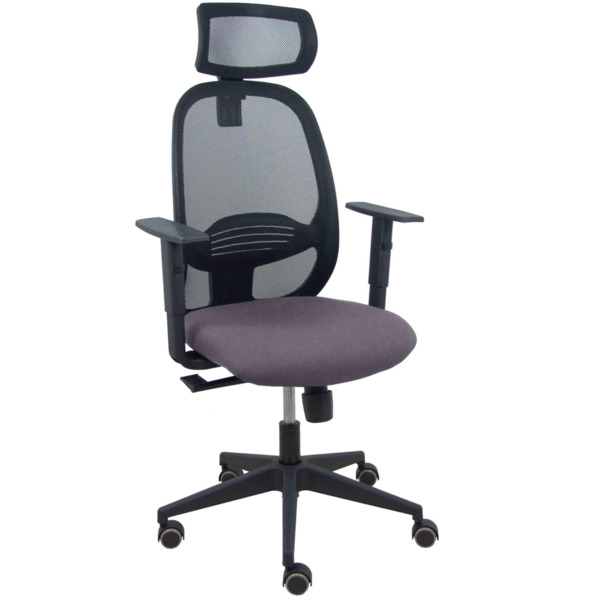 Silla Cilanco negra malla negra asiento bali gris oscuro brazo regulable cabecero regulable