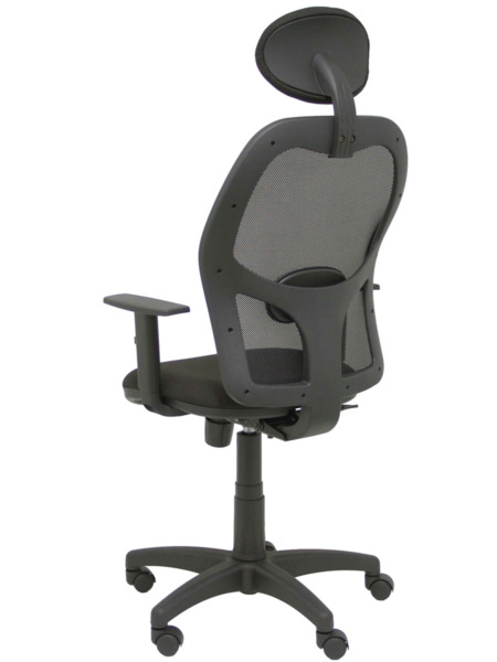 Silla de oficina Alocén malla negra asiento bali negro brazos regulables cabecero fijo (5)