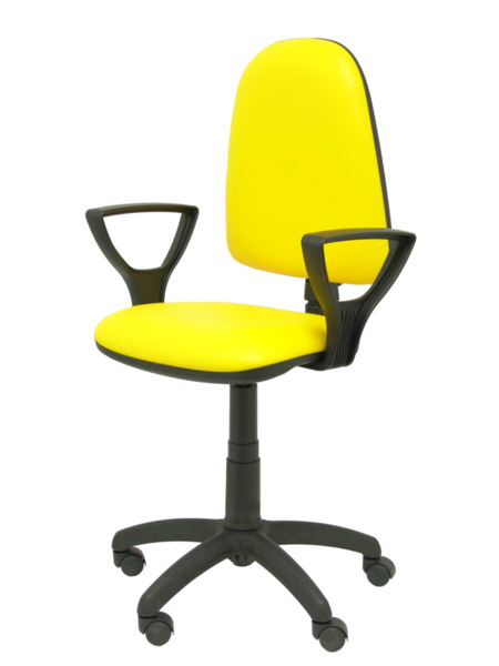 Silla de oficina Ayna similpiel amarillo con brazos (3)