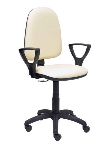 Silla de oficina Ayna similpiel crema con brazos (1)