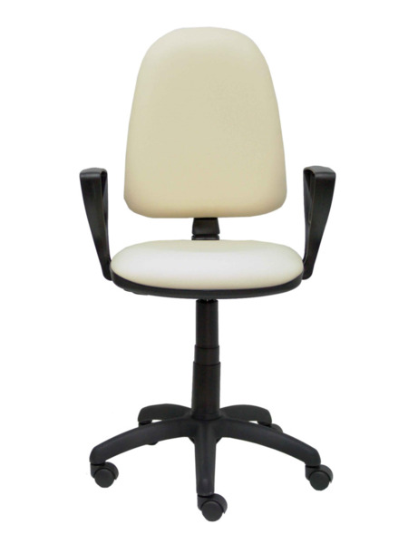 Silla de oficina Ayna similpiel crema con brazos (2)