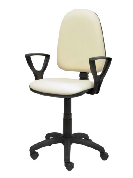 Silla de oficina Ayna similpiel crema con brazos (3)