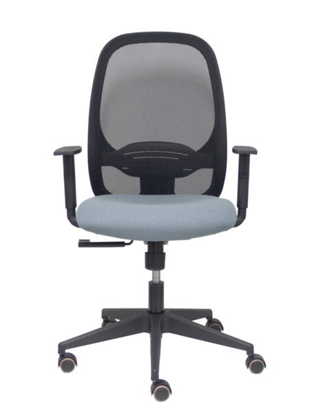 Silla de oficina Cilanco negra malla negra asiento bali gris brazo regulable (2)