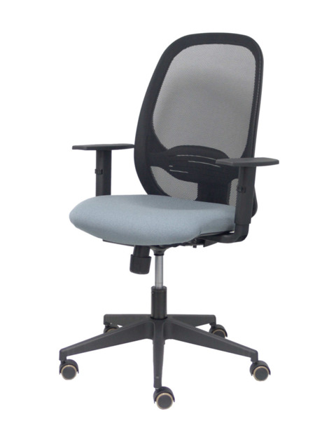 Silla de oficina Cilanco negra malla negra asiento bali gris brazo regulable (3)