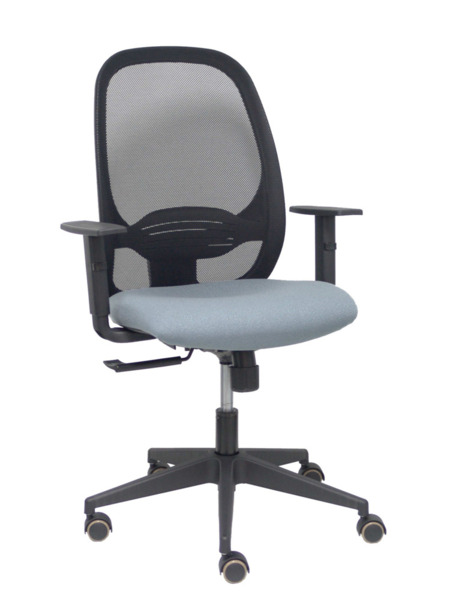 Silla de oficina Cilanco negra malla negra asiento bali gris brazo regulable