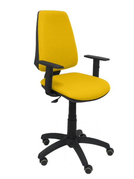 Silla de oficina Elche CP bali amarillo brazos regulables ruedas de parquet (1)