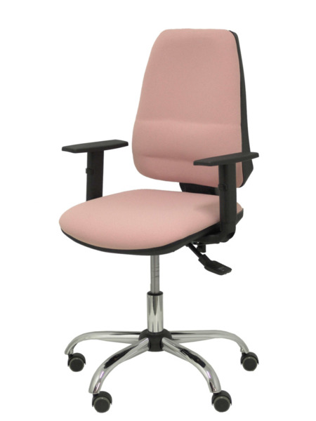 Silla de oficina Elche S 24 horas bali rosa con refuerzo lumbar (3)